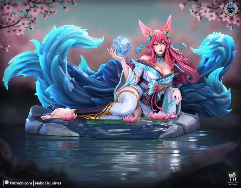 Fox Spirit Lady 3D модель от Neko Figurines в масштабе 1-7 — основной рендер