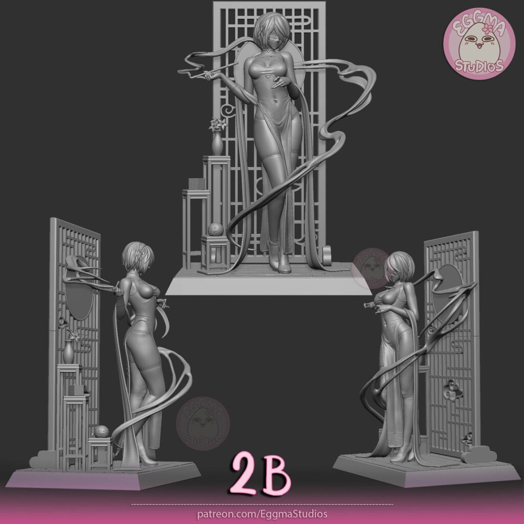 Нарезка 3D модели Qipao 2B - детали сборки для фотополимерной печати