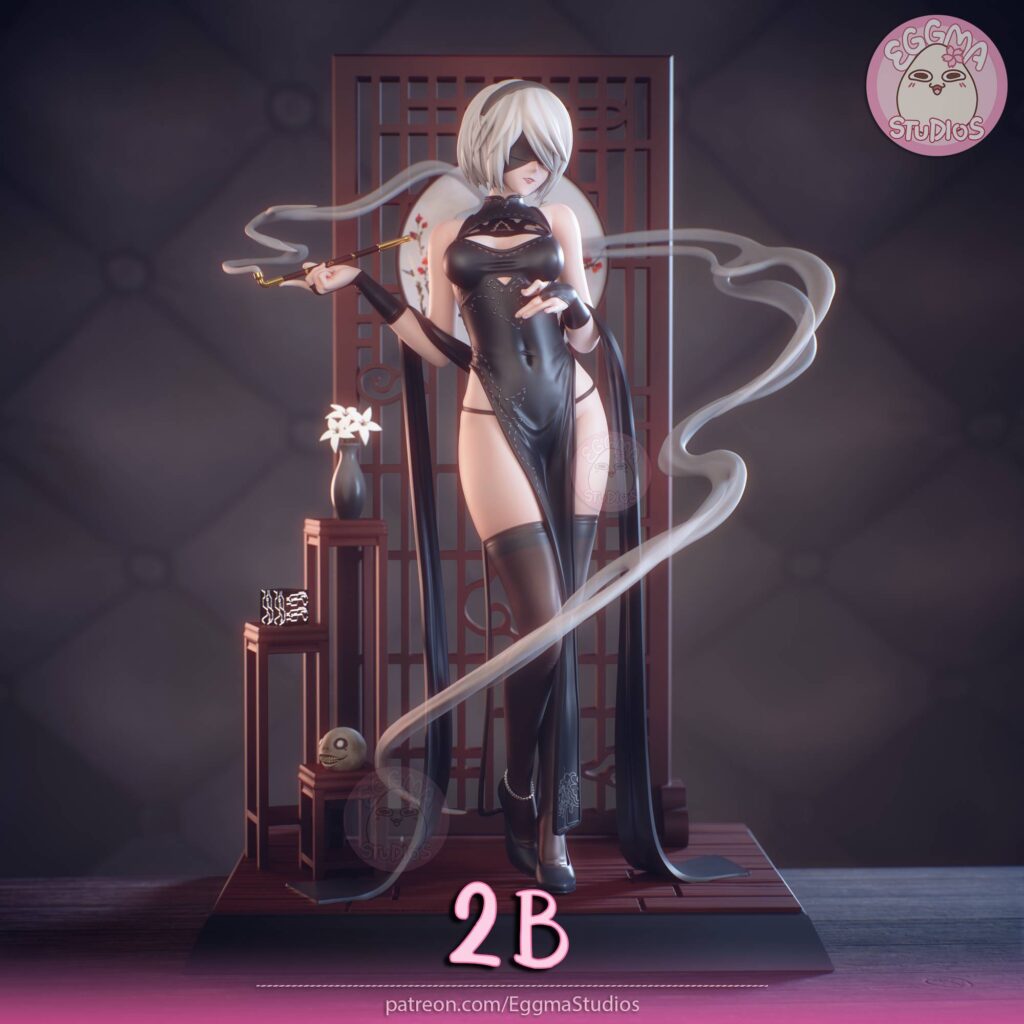 3D модель Qipao 2B вид спереди - фигурка в полный рост