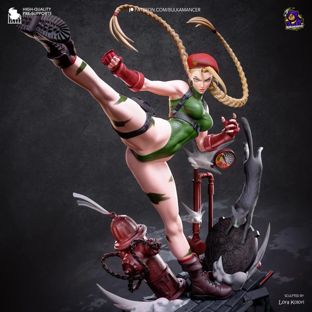 Крупный план лица и берета фигурки Кэмми Уайт от Bulkamancer Sculpts